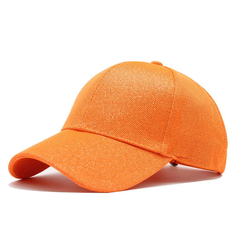 Hat Ladies Baseball Cap Spring Summer Versatile Gold Silk Sequin Cap Tide Bend Edge Baseball Cap Women S Hip Hop Cap size 56-60cm оранжевый