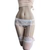 Fragrant Night Lace Garter Lingerie Set - Multi-color, Transparent, Stockings Not Included