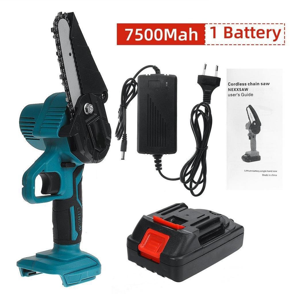 

Мини Аккумуляторная Электропила 4 дюйма Деревообрабатывающая Цепная пила с 2 шт. Литиевых аккумуляторов Для валки леса Инструменты для резки дерева 26В 7500mah 1*battery