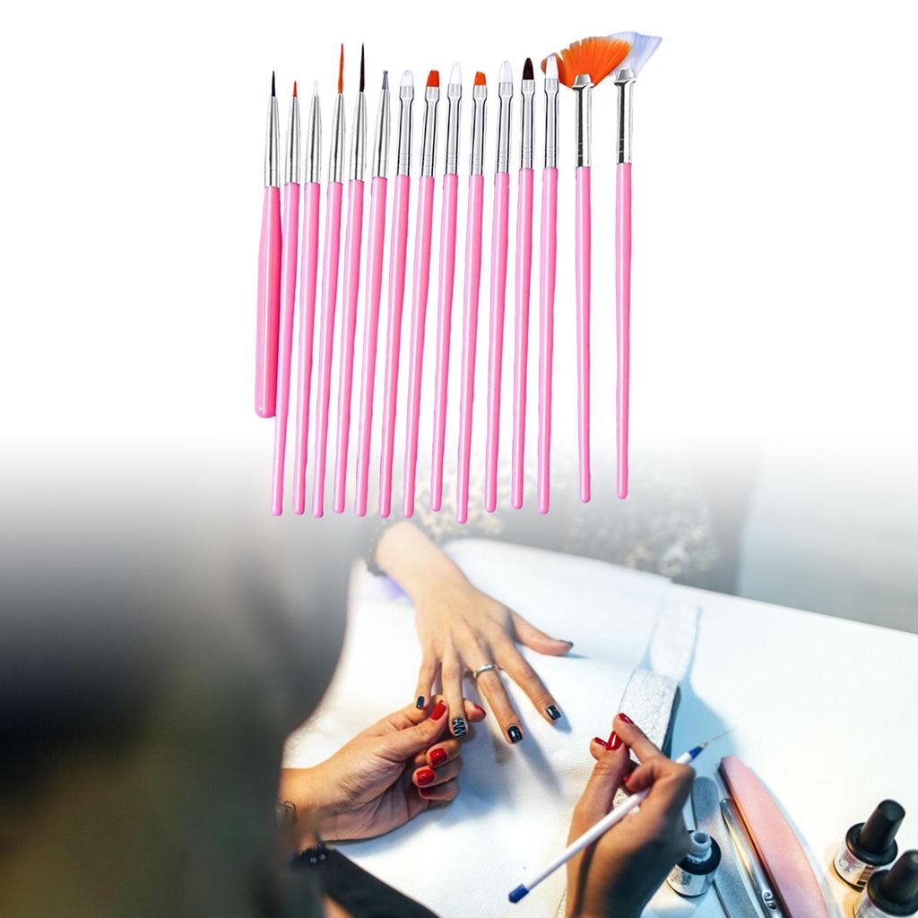 15 Pieces Nail Dotting Pen Painting Art Drawing Pencil Manicure Tool Liner Brush for Beautiful and