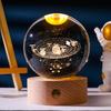 Flickering Crystal Ball Night Light with Engraved Solid Wood Base - Perfect as a Birthday Gift or Creative Graduation Ornament.