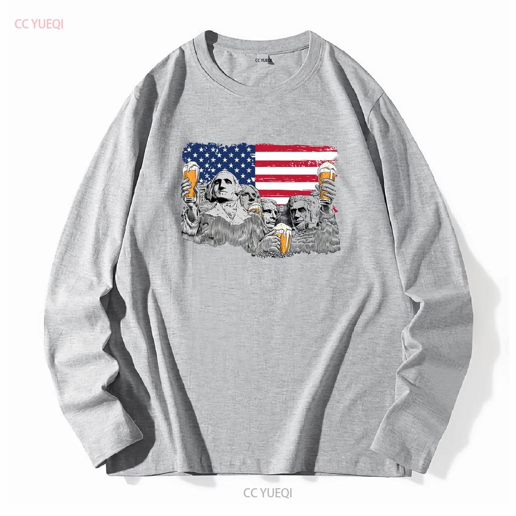 Mount Rushmore Präsidenten Bier trinken T-Shirt Amerika USA Flagge South Dakota Denkmal Patriotischer Trinker 4. Juli Vintage