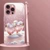 Herzförmiges Schneeflockenmuster Metallische Farbe Glas-Handyhülle Für iPhone 17 Pro Max 11 12 13 14 15 16 Plus 16E 17 Air Cover