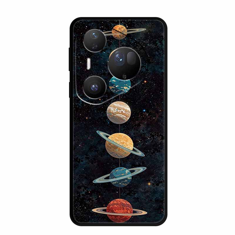 Flower Phone Case For Huawei Pura 70 80 Pro Plus Silicone TPU Cover for Pura80 Pro+ Pura70 Ultra Para Black Back Soft Protector