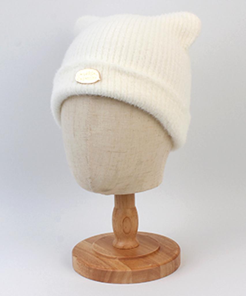 Yunibeosyeolkemiseuteuli Cat Soft Fur Ivory Beanie Cat Beanie