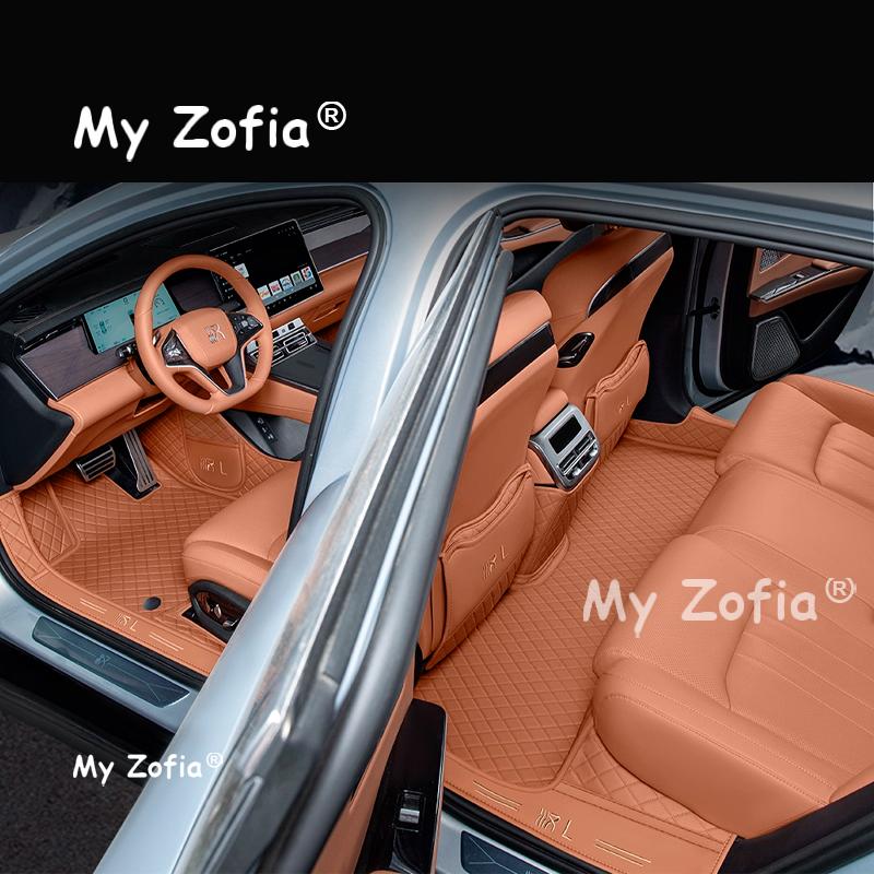 Leather Car Floor Mats Fit For BYD Han L DM EV 2025 2026 Auto Custom Foot Matts Rugs Vehicle Carpets Pads Full Set Accessories
