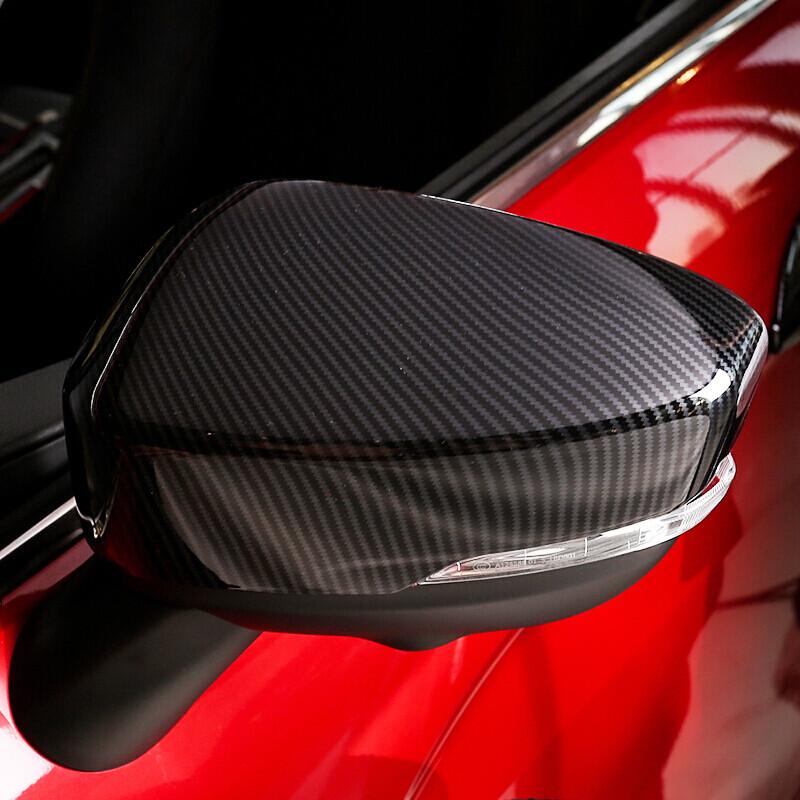 For Mitsubishi Eclipse Cross 2018 2019 2020 ABS Carbon fibre Auto Side Door Rearview Mirror Cover Trims Car Styling Accessories 4eg