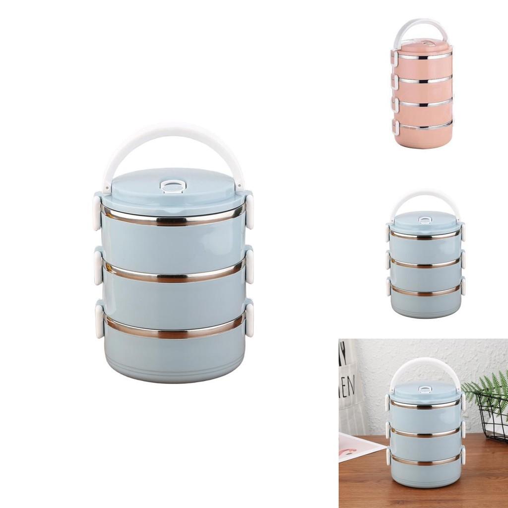 Stainless Steel Lunch Box With Stackable Compartments For Work And Picnic