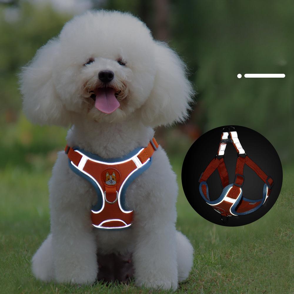 New Pet Chest Strap Vest Dog Strap Small Dog Strap Reflective Dog Traction Rope
