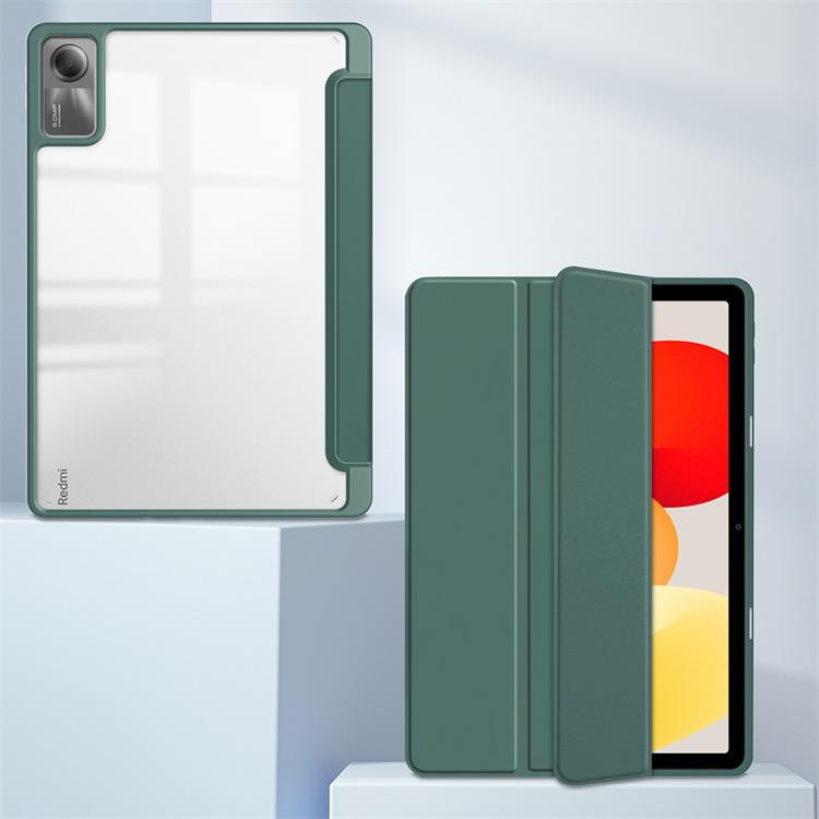 Compatible with Xiaomi 6 Pro Redmi Pad 10.6 Redmi SE 11 8.7 Pro 12.1 Tablet Acrylic Transparent Tri-fold Anti-Fall Leather Cover