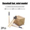 2Pcs 1/12 Dollhouse Mini Baseball Bat Model Dollhouse Simulation Sports Scene Decoration Toys Micro Scene Construction Props