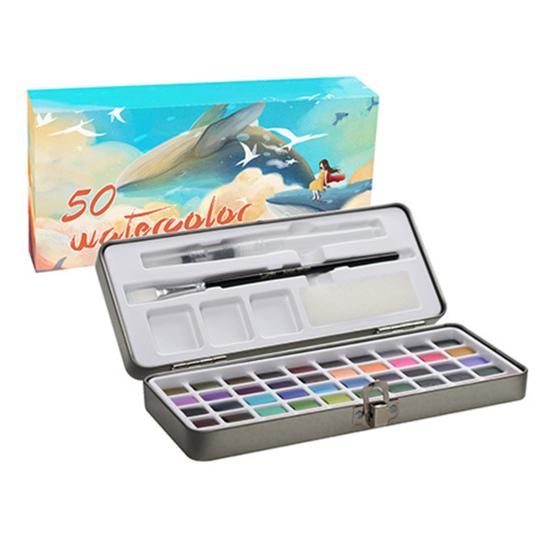 1 Set Solid Watercolor Set Solid Concentration 50/72/90 Colors DIY Portable Artist