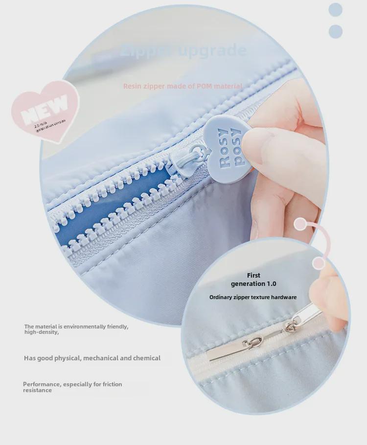 RosyPosy Large Capacity Soft Canvas Pencil Bag - Upgraded Design for High-Value Stationery Storage