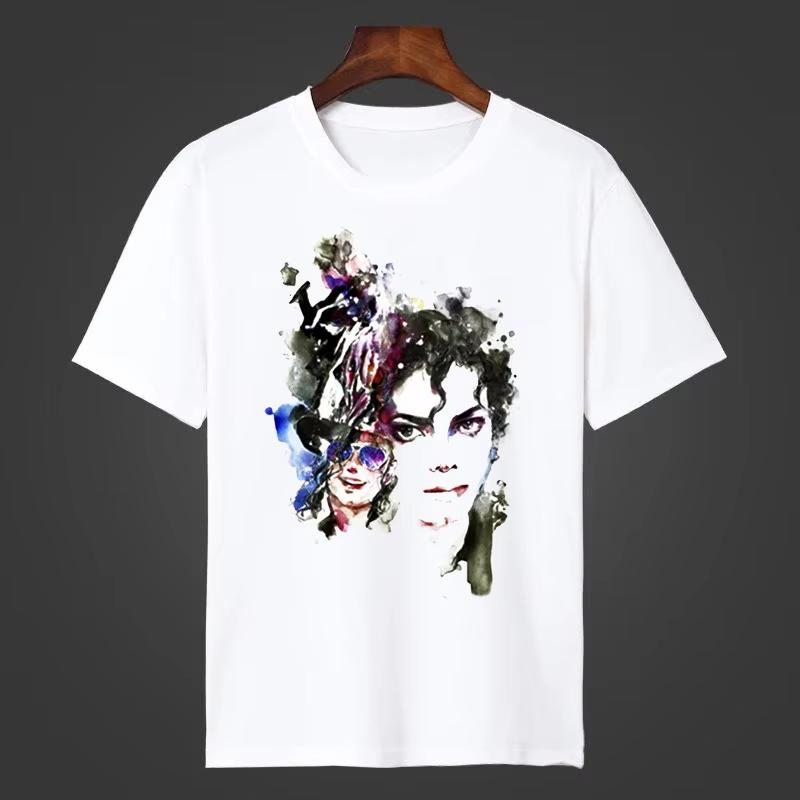Michael Jackson Short Sleeved Unisex Women Tshirt MJ Fan Casual Wear Couple Outfit Adults Cotton T Shirt