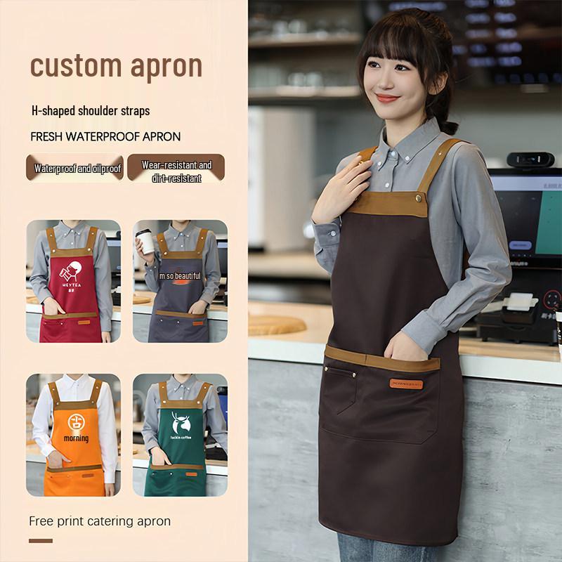 Waterproof & Stain-Proof Logo Apron for Catering, Nail Art, Florist, and Fashion Workwear