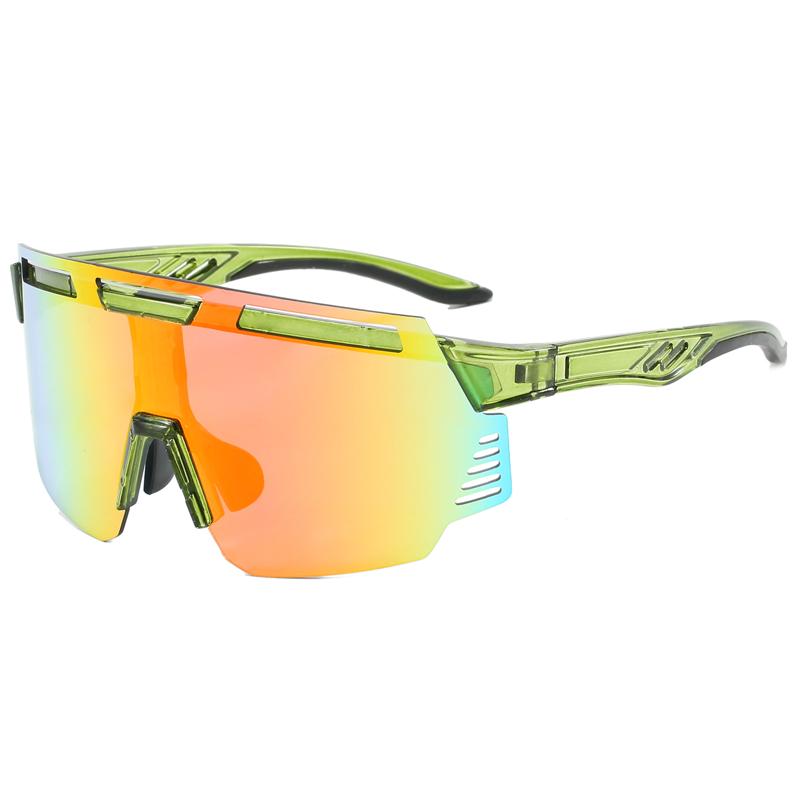 New Colorful Cycling Glasses for Men and Women Uv Sunglasses Conjoined Large Frame Outdoor Sports Sunglasses Tide жёлтый