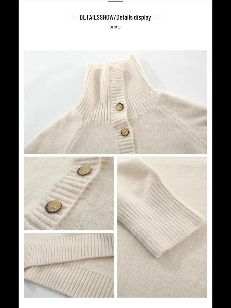 Women's French Knit Lapel Sweater Dress with Coat, Autumn/Winter Style - Loose, Long, Over-the-Knee, Thick Design