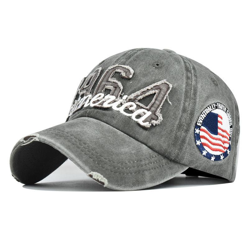 American Street Style Wash Cotton Baseball Cap With 3d Embroidery For Casual Women