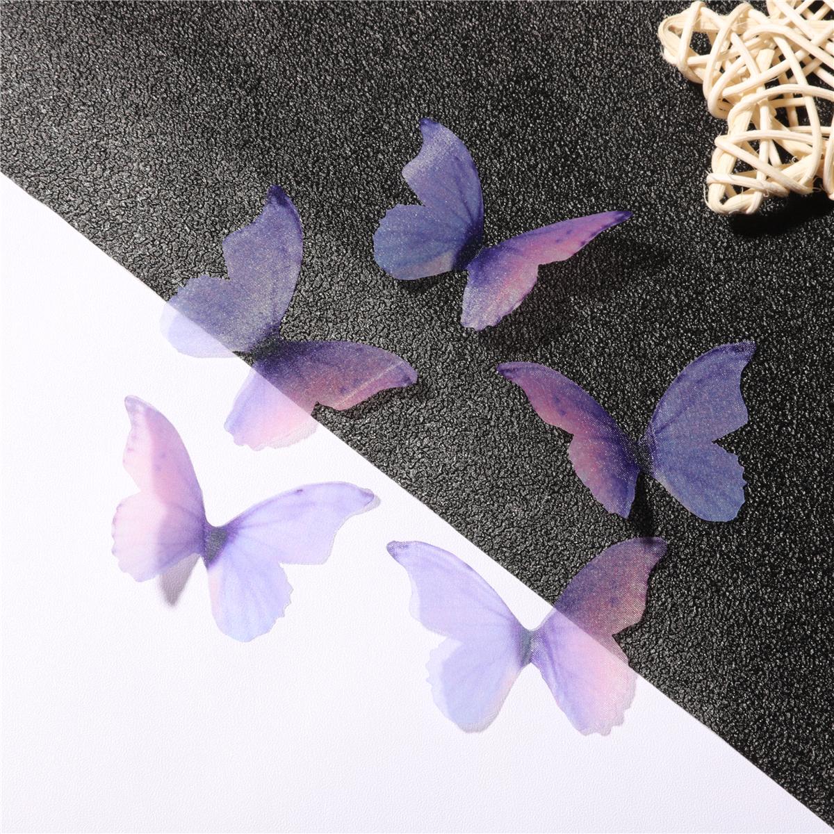 

10 шт. красочный тюль с крыльями бабочки, пленка, подвески, подвески, разъемы для изготовления ювелирных изделий своими руками, серьги 5x3.6mm фиолетовый