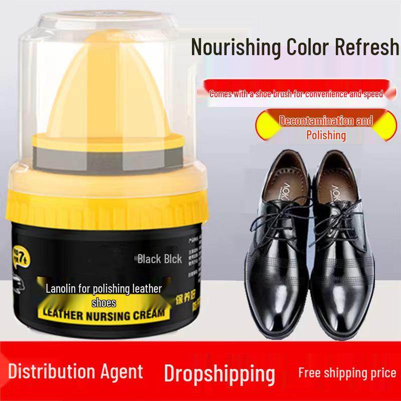 Black Shoe Polish & Leather Care Oil with Genuine Sheep Oil