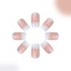 24x French Tip Press On Nail Medium Square Full Cover False Nail Glittering Stick On Nail Sparkling Artificial Nail