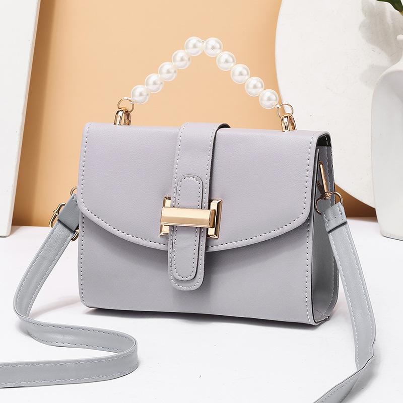 Women's Bag Versatile One Shoulder Crossbody Bag Pearl Handheld Simple Small Square Bag