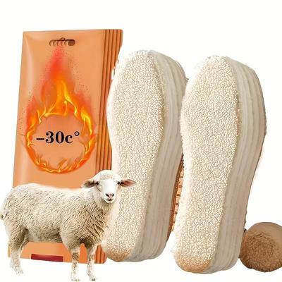Plantillas Cálidas de Invierno y Anticalor - Terciopelo de Cordero Espesado y Forro Polar, Transpirables y Resistentes al Olor, Unisex para Hombres y Mujeres, Plantillas de Invierno