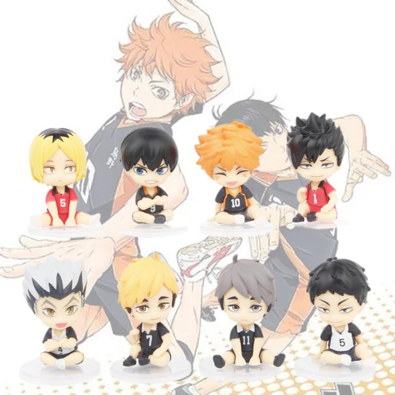 Haikyuu Volleyball Boys Q Version Pvc Figure Blind Box Toy Set 8 Designs