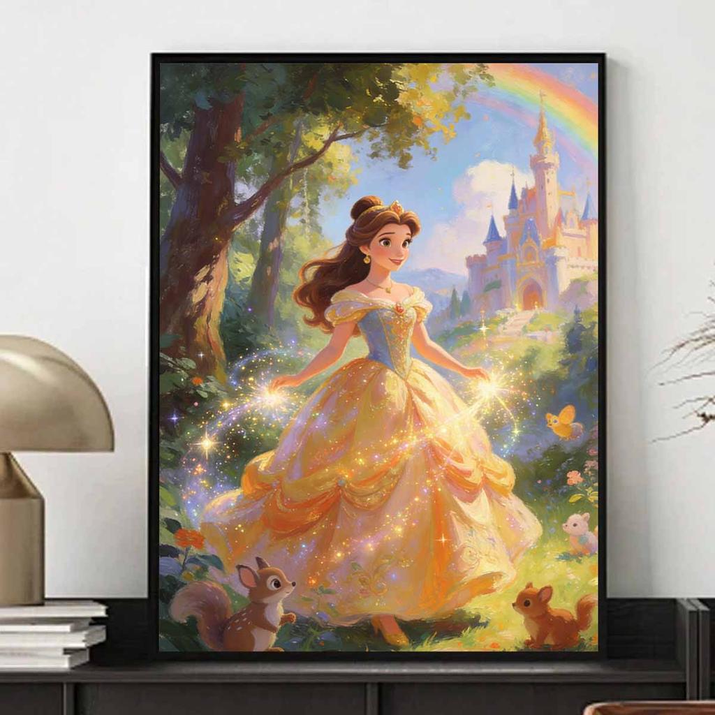 Disney Belle Princess Diamond Painting Art Kit Mosaic Handmade Diy Gift Home Decor. Castle. Magic. Sparkle. Rainbow. Forest. Animal.