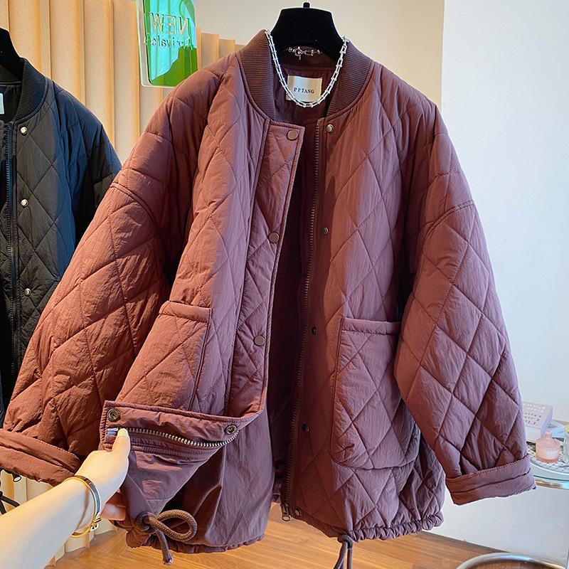 Stand-up Collar Winter Latest Korean Version Comfortable Fit Leisure Simple Versatile Thermal Cotton Jacket