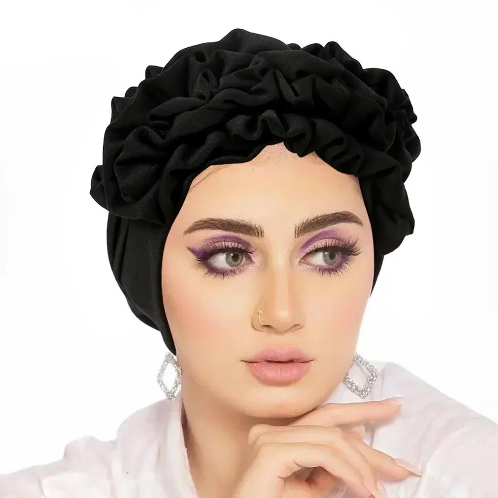 Women Sequin Knotted Turban Indian Hat Muslim Hijab Beanie Bonnet Hair Loss Headscarf Chemo Cap Headwear Bandanas Turbante Mujer