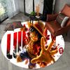 1Pc Adventure Sea Flannel Round Rug Soft Non Slip Circular Office Carpet Floor Mat Bedroom Living Room Xmas Gift S1855