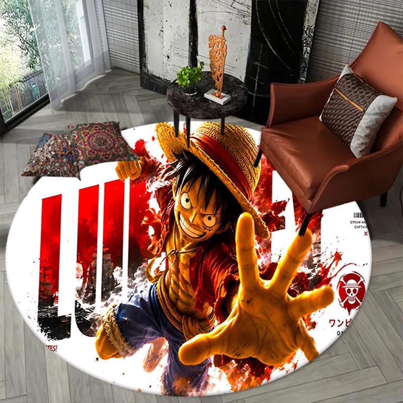 1Pc Adventure Sea Flannel Round Rug Soft Non Slip Circular Office Carpet Floor Mat Bedroom Living Room Xmas Gift S1855