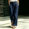 Women’s High Waist Loose Fit Pleated Wide Leg Casual Pants with Button Detail and Side Pockets for Everyday Wear