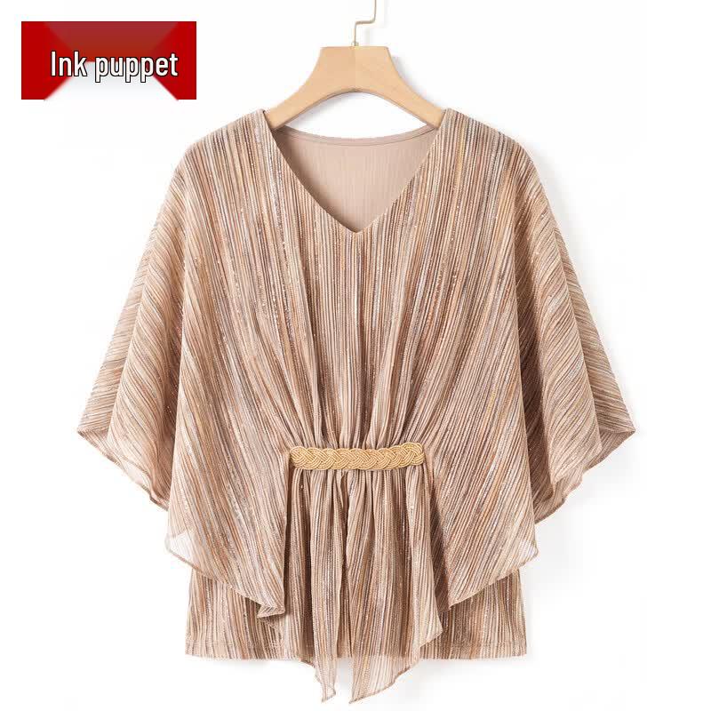 Women s Loose Fit Batwing Sleeve Blouse 5XL
