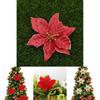 Vibrant 10x Christmas Large Poinsettia Glitter Flower Decorations For Holiday Cheer