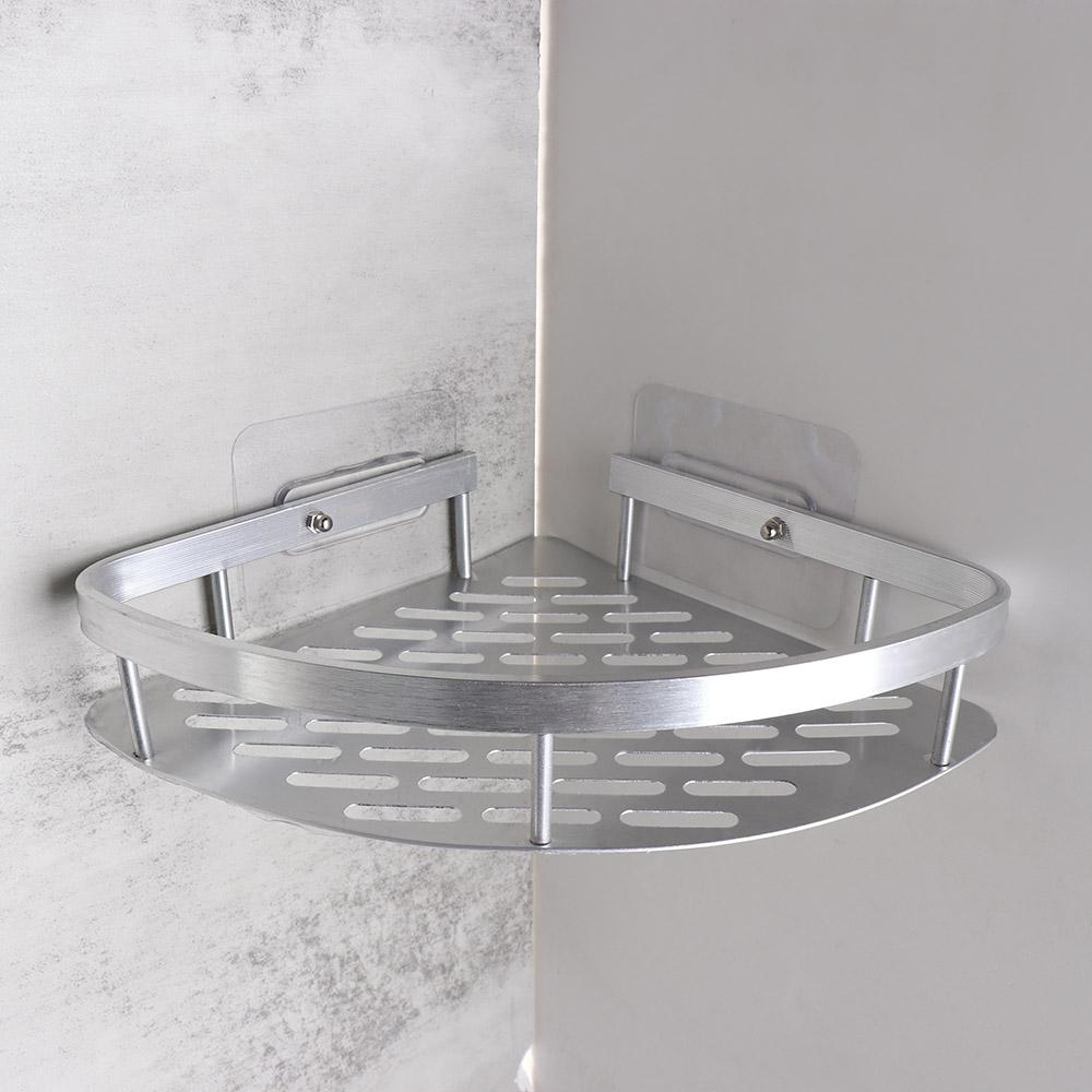 Aluminum Zinc Zinc Alloy Shower Corner Shelf Black/Silver Makeup Storage Organizer Bathroom Shelf Bathroom