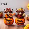 Desktop Pumpkin Sculpture Highland Cow Ornament, Resin Figurine Decorations, Creative Halloween Home Decoration Table Centerpiece for Autumn