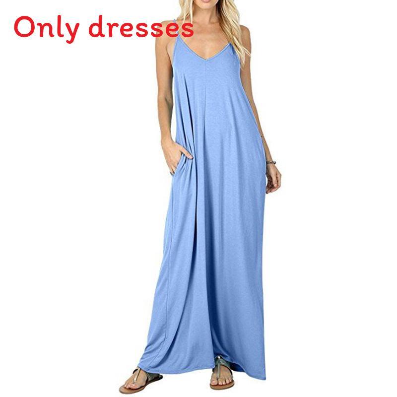 Elegant Women V-neck Long Beachwear Spaghetti Strap Cocktail Maxi Sundress