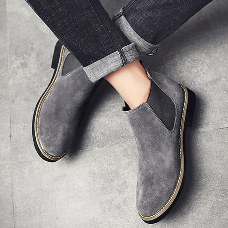 Fashion Fashion Men Elevator Shoes Chelsea Boots 6CM Invisible Inner Increase Shoes Men's Height Increasing Shoes New Leather Men Boots