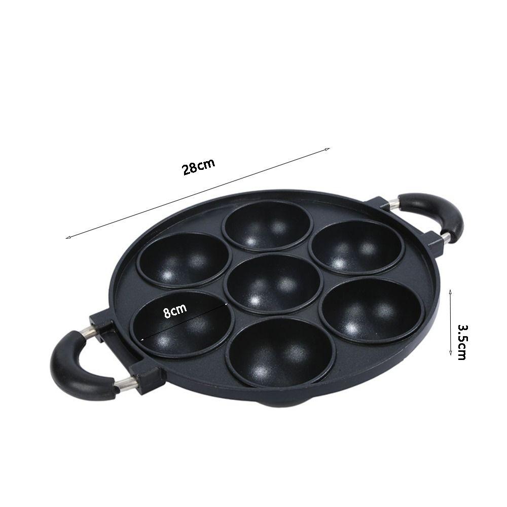 Anti-scald Handle 7-Hole Cake Cooking Pan Aluminum Cake Ball Plate Cookware Takoyaki Maker  Biscuit