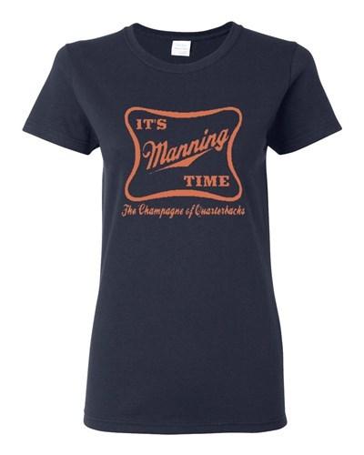 Ladies It s Manning Time Script Funny Humor Parody Football Sports T-Shirt Tee Unisex T-Shirt XXXXL