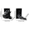 Gothic Dragon Bookends Ornaments 3D Horror Dragon Decorative Bookends Resin Dragon Bookends Creative Sculpture Bookends