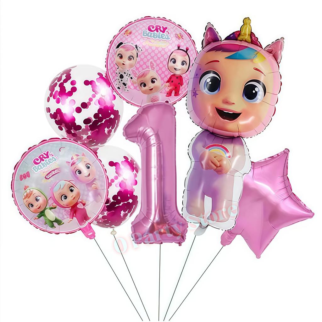 Cry Babiesed Birthday Party Decorations Tableware Plate Cup Balloon 1St Year Boy Girl Birthday Decor Baby Shower Supplies Gifts