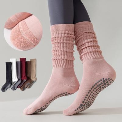 Solid Color Yoga Socks Silicone Terry Ankle Socks Breathable Non-slip Socks  Women