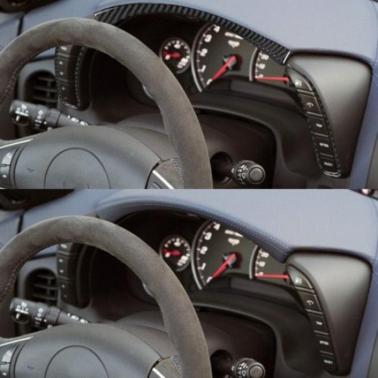 3Pcs Carbon Fiber Dashboard Panel Cover Trim For Chevrolet Corvette C6 2005-2013