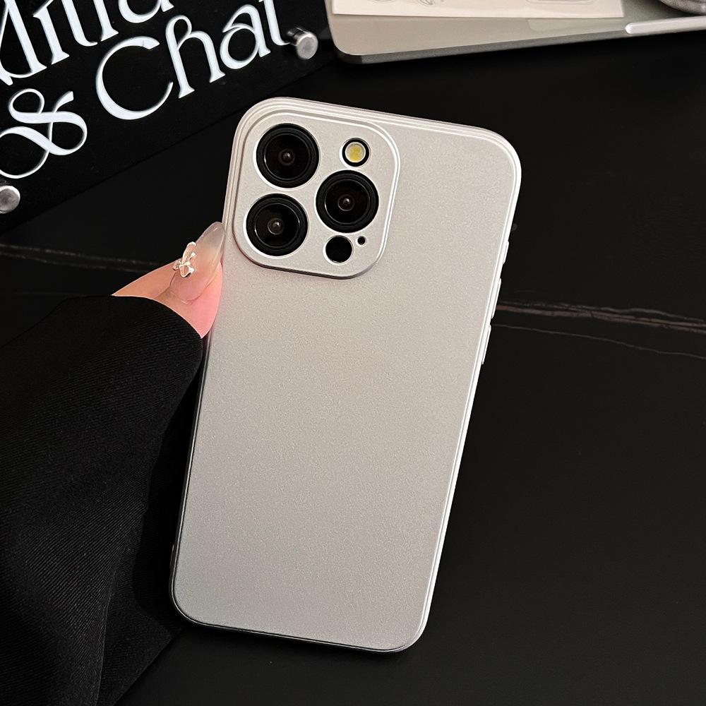 Electroplating Silver Apple 16 Apple Phone Case 15promax All Inclusive IPhone 14 Suitable for 13 Solid Color Simple 12