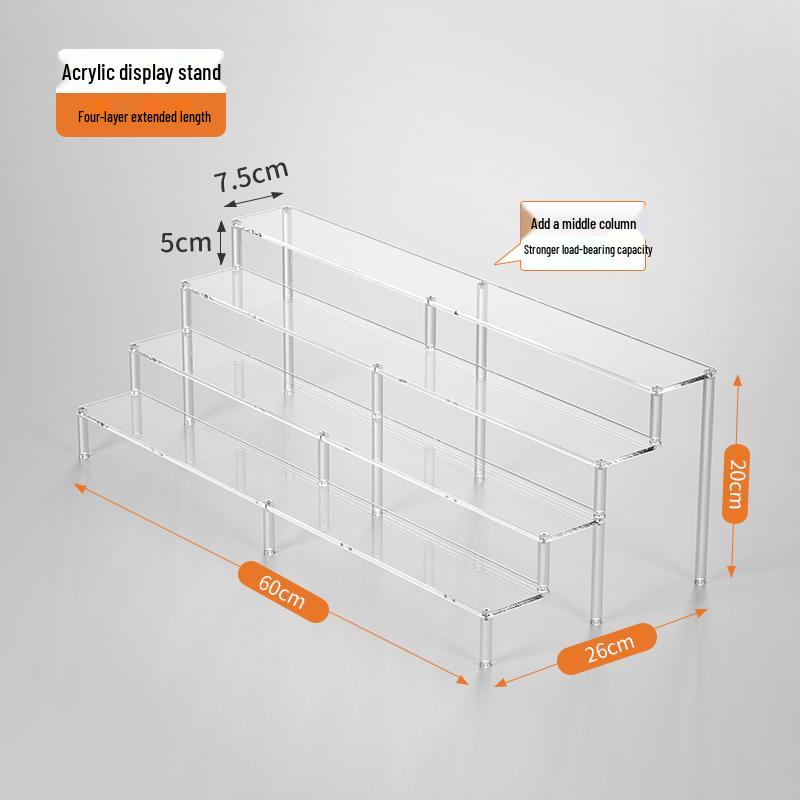 Acrylic Tiered Display Stand for Figurines and Blind Box Dolls - Transparent Home Organizer