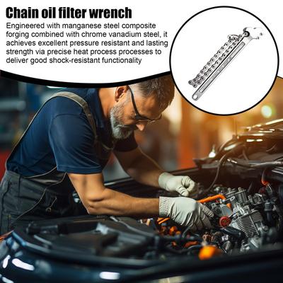Chain Wrench Tool Steel Oil Filter Wrench Pliers 16-Inch Remover Tool Adjustable Automotive Repairing Accessories For Home