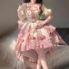 Abiti Dolci Donne Moda Lolita Abito Giapponese Perline Scavato Floreale Abito Carino